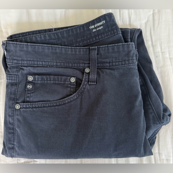 AG Adriano Goldschmied Everett Slim Straight Pants 36x34 Dark Navy - Picture 10 of 10